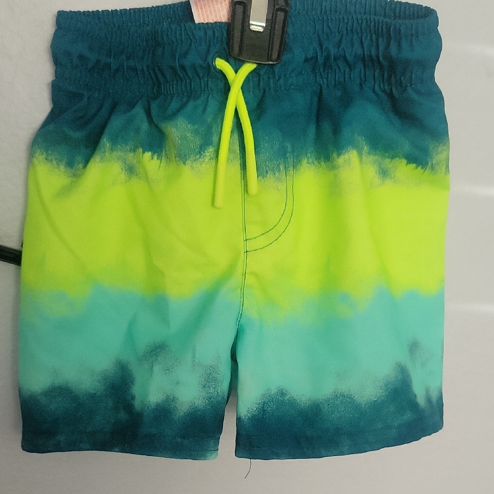 Cat & Jack Blue and Green Kids Swim Shorts